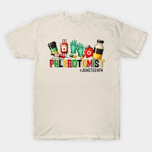 Phlebotomist Juneteenth - Donating blood T-Shirt